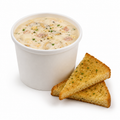 Halibut and Clam Chowder (12 oz cup) with Garlic Croissant Toast