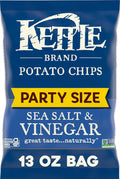 Kettle Brand Potato Chips, Sea Salt & Vinegar Kettle Chips, Party Size, 13 Oz