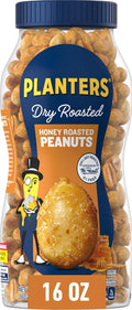 PLANTERS Honey Roasted Peanuts, Dry Roasted Peanuts, 16 oz jar