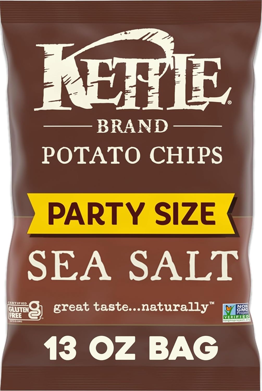 Kettle Brand Potato Chips, Sea Salt, Party Size, 13 oz