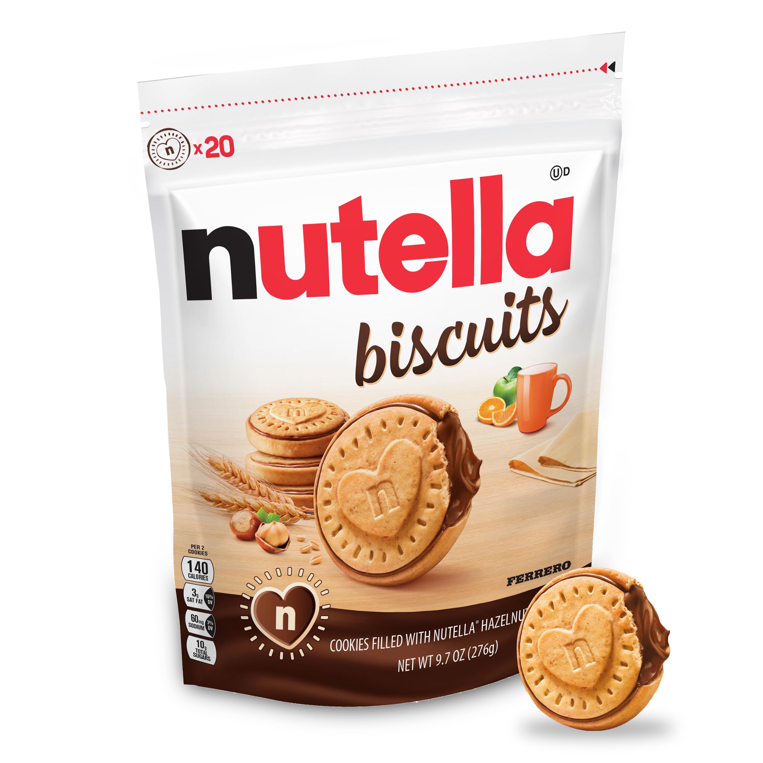 Nutella Biscuits Cookies Filled with Nutella Hazelnut Spread, 9.7 oz