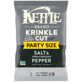 Kettle Brand Potato Chips, Krinkle Cut, Salt & Ground Pepper Kettle Chips, Party Size, 13 Oz