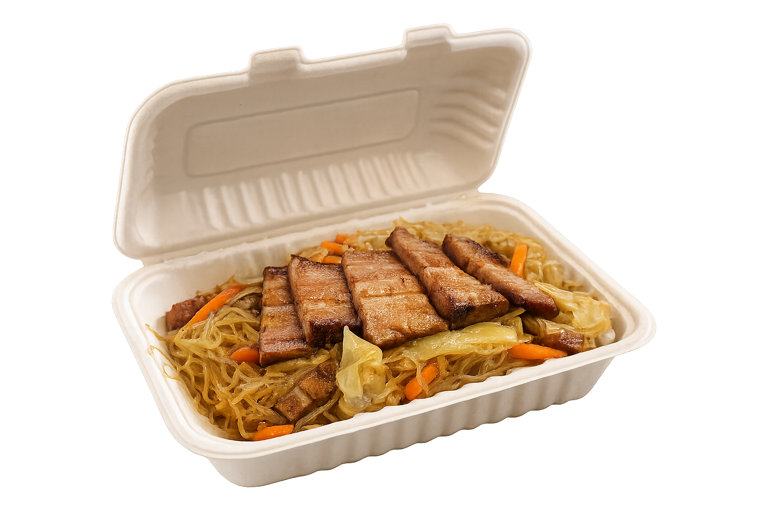 Pancit Bihon (Stir-Fry Noodles) with Pork Belly