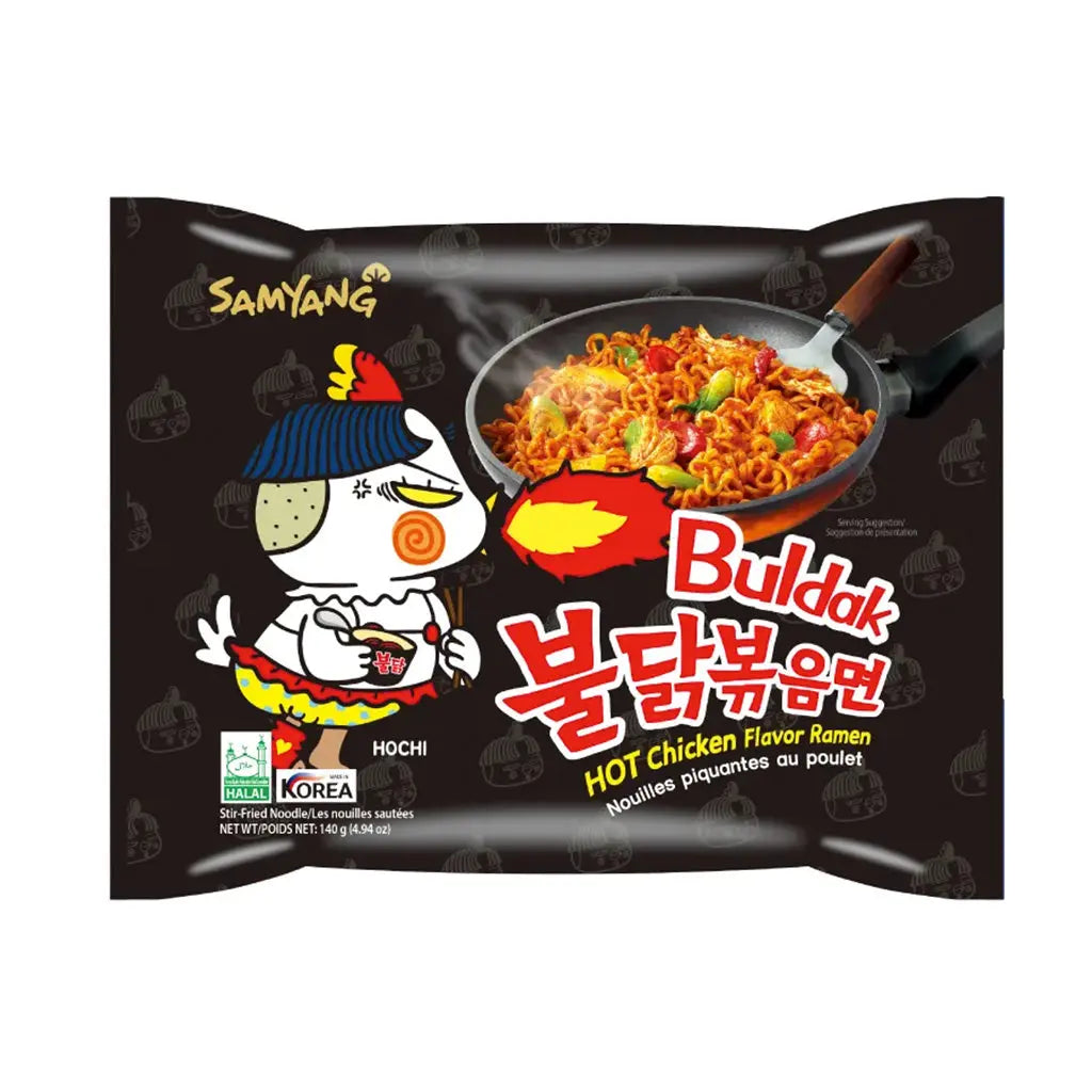 Samyang Buldak Hot Spicy Chicken Ramen Noodle Korean Stir-Fried Ramen, Original Flavor, 4.94 oz