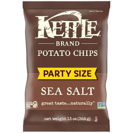 Kettle Brand Potato Chips, Sea Salt, Party Size, 13 oz